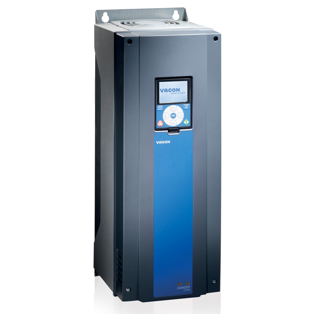 VACON 100 FLOW, 208-240 V, IP54/Type 12, air-cooled wall-mounted drive, EMC Class C2, Graphical keypad 18Amp